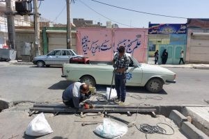 ترمیم و بهسازی پل ورودی کوچه مجاور اداره آب در خیابان شهید باهنر