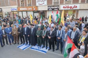 اجتماع آحاد انقلابی شهرصالحیه در جشن انتقام از گستاخی رژیم صهیونیستی طی حمله به کنسولگری جمهوری اسلامی در دمشق