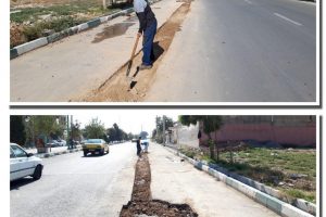 اجرای عملیات ساماندهی و زیرسازی نوار حفاری خیابان سی متری ولیعصر(عج)
