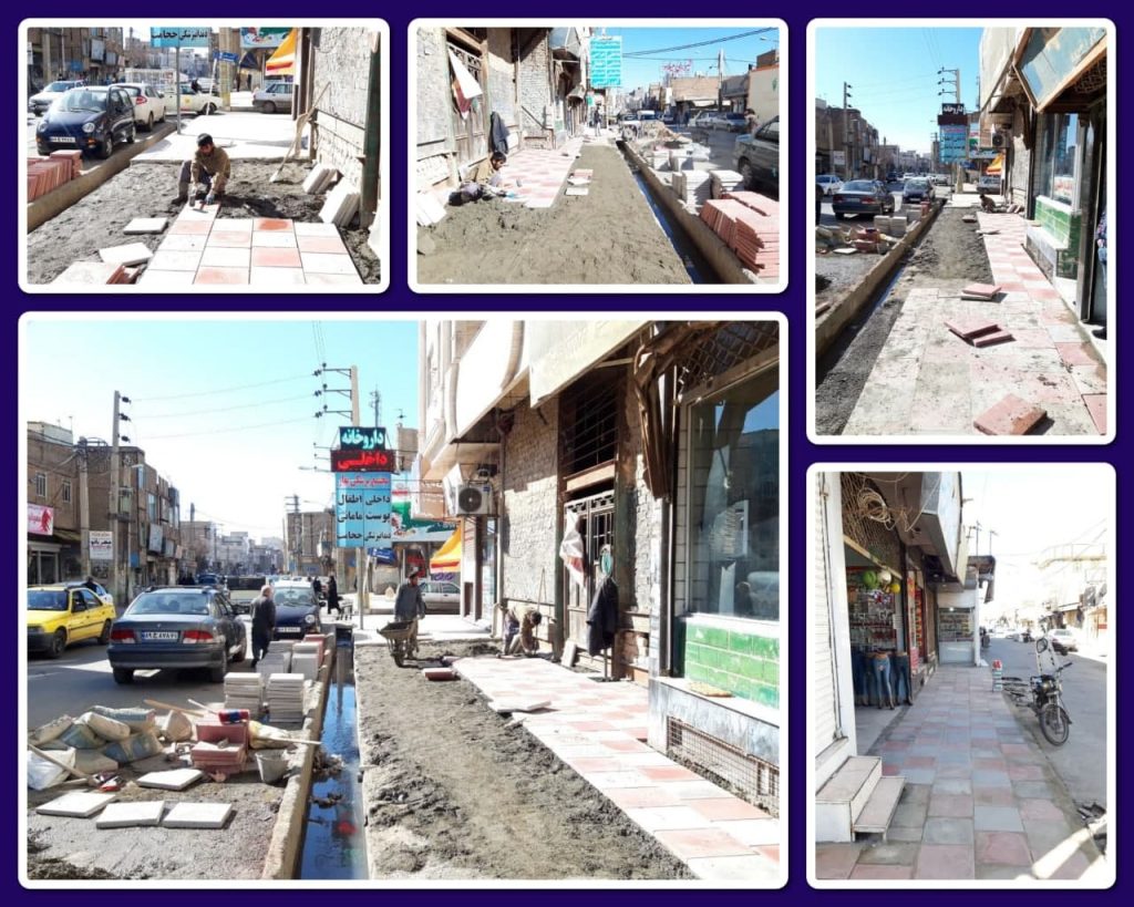 بازسازی کفپوش های خیابان شهید بختیاری