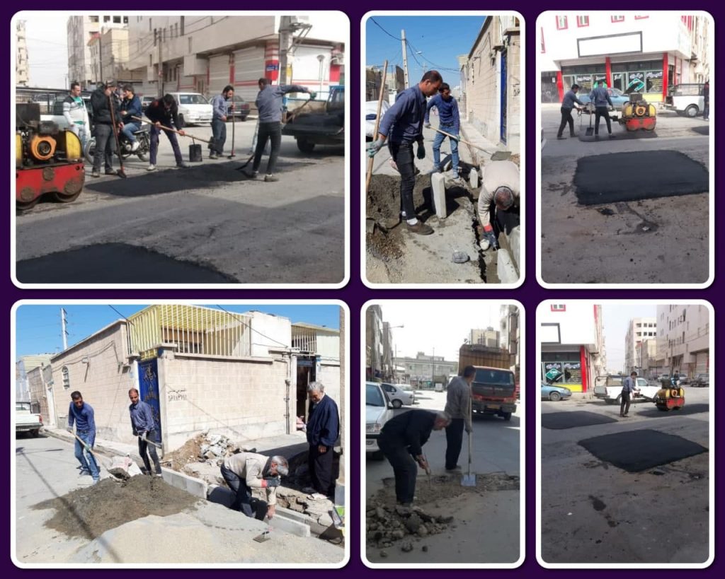 اجرای زیرسازی بخش های فرسوده آسفالت خیابان شهید کشوری و بازسازی جداول کوچه اردیبهشت سوم خیابان شهید نقاوت