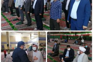 حضور شهردار ، رئیس و نائب رئیس شورای اسلامی شهر صالحیه در نماز جمعه بخش گلستان