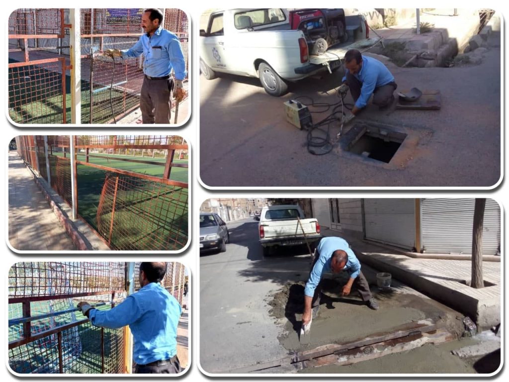 ساخت و نصب مجدد پلها، دریچه ها و حفاظهای فلزی تخریب یا سرقت شده توسط واحد امانی شهرداری صالحیه