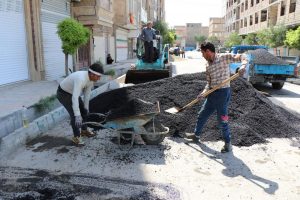 عملیات لکه گیری نوار حفاری خیابان شهید بختیاری انجام شد
