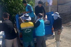 ارسال محموله کمک های شهرداری صالحیه به موکب قمربنی هاشم شهرستان بهارستان