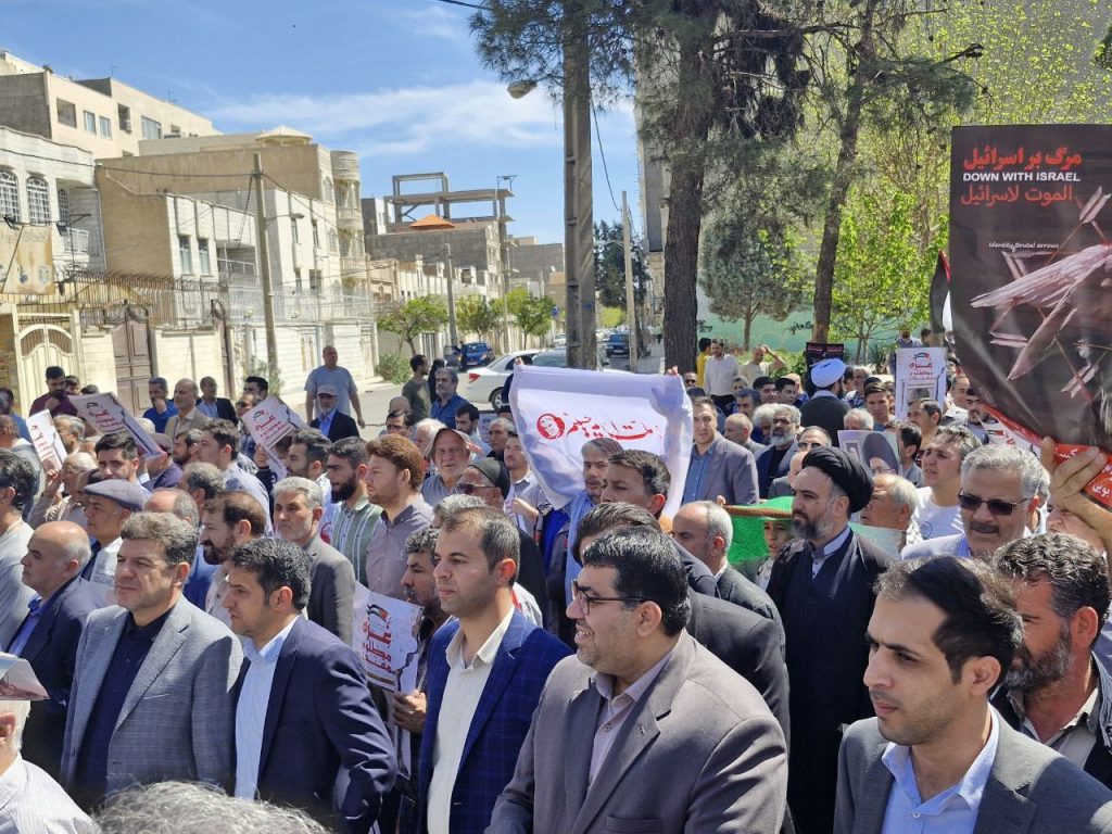 حضور شهردار و اعضای شورای اسلامی صالحیه در محل راهپیمایی روز جهانی قدس