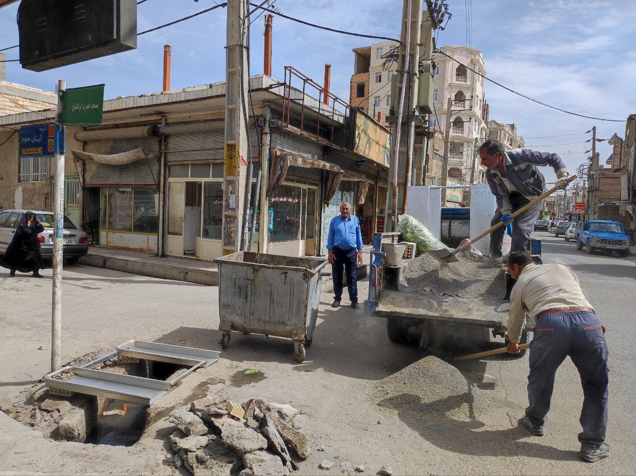 تعویض و نوسازی باکس های پسماند شهر صالحیه پیش از شروع تابستان